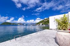 Terrace with sea view and green hills