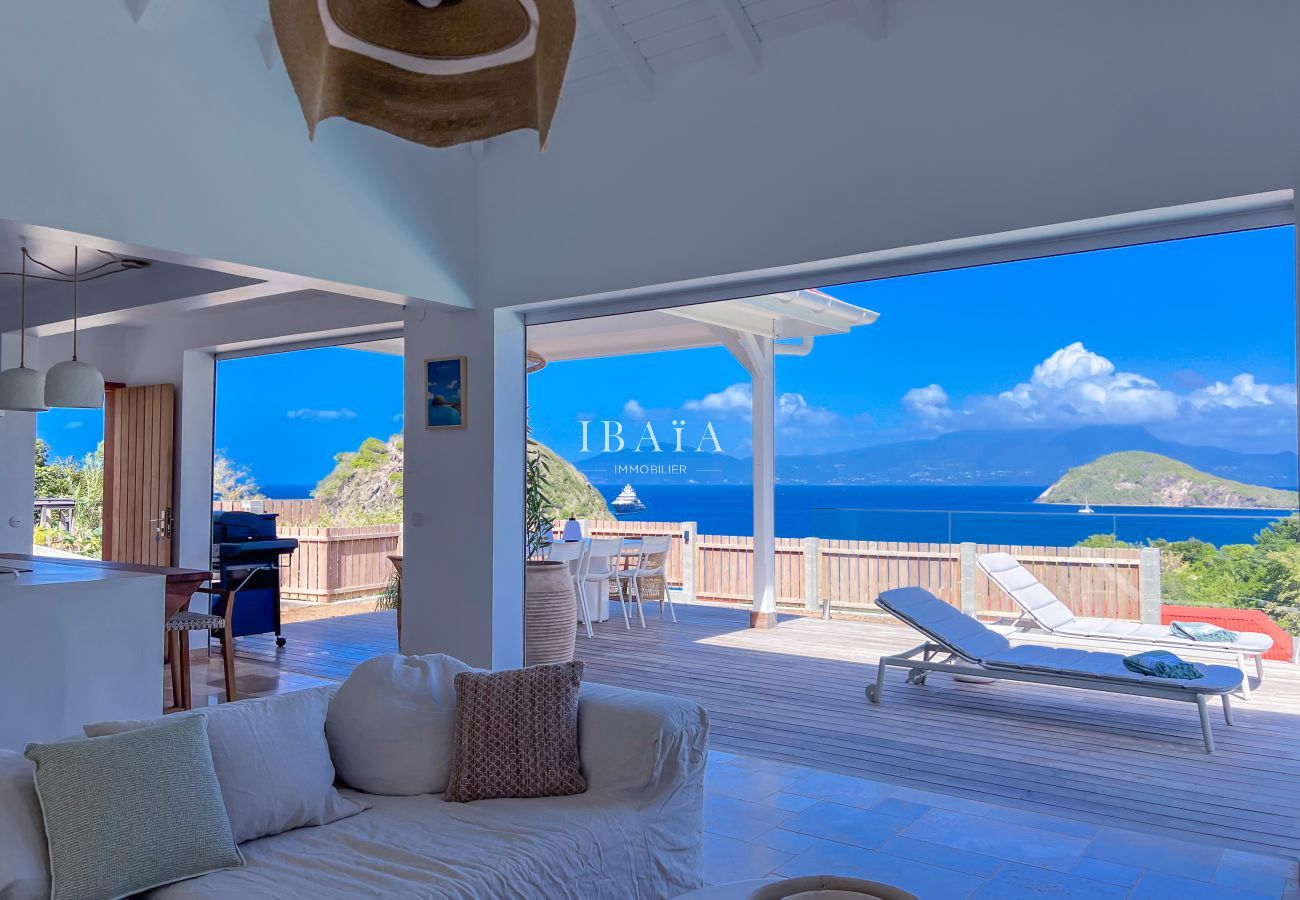 Sea view from a modern living room